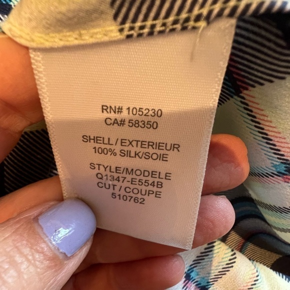 EQUIPMENT FEMME ESSENTIAL SILK SLIM SHORT SLEEVE PLAID BUTTON DOWN SIZE MEDIUM - Picture 7 of 10